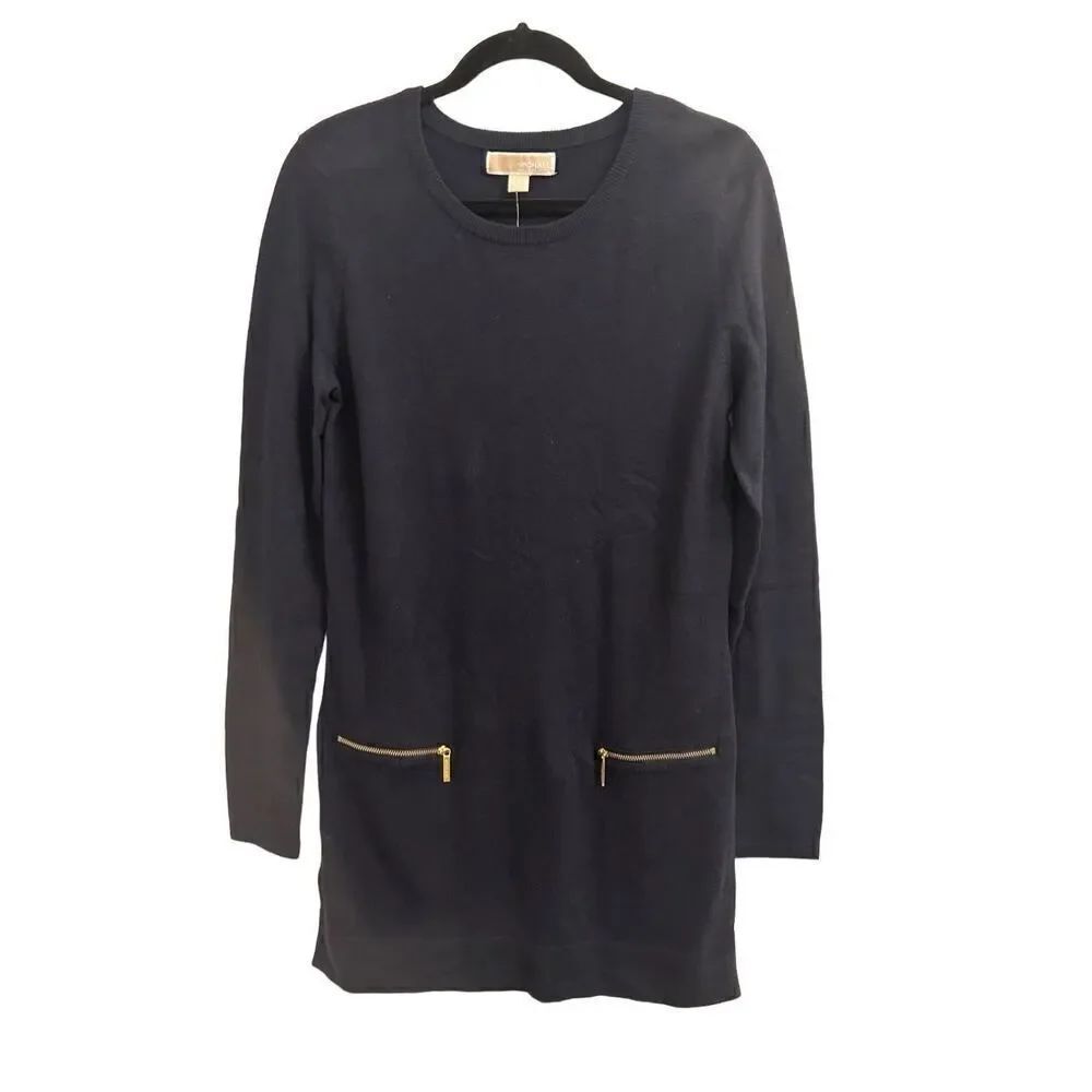 NWT Michael Kors Angora blend Tunic Sweater Navy blue size S